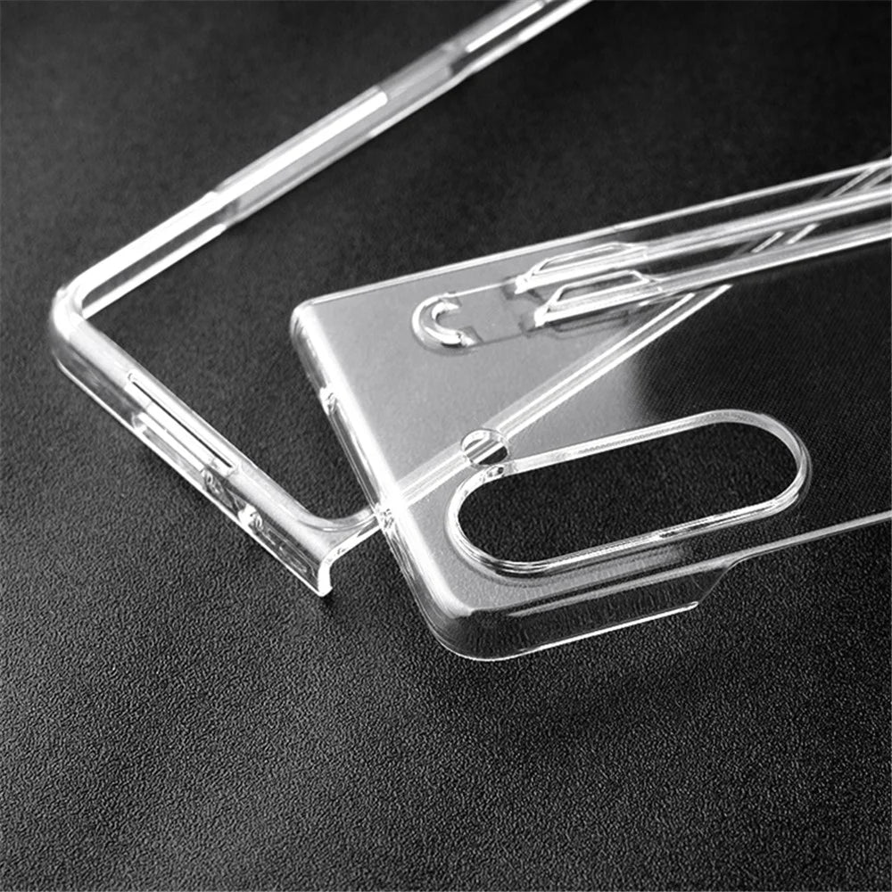 For Samsung Galaxy Z Fold5 5G Transparent Phone Case Hard PC Anti-Scratch Cover with Pen Holder - 6