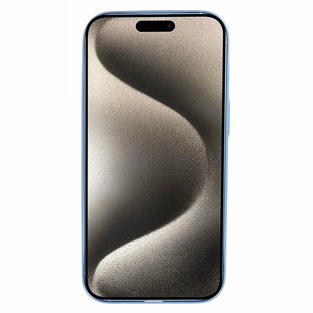VOERO Kickstand Hard PC Case for iPhone 15 Rubberized Anti-Scratch Phone Cover Compatible with MagSafe - Blue - 2