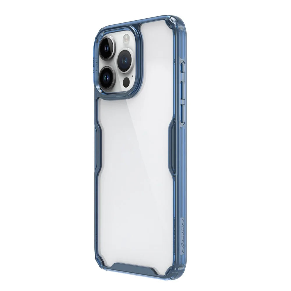 NILLKIN Nature Pro Series for iPhone 15 Pro Max PC+TPU Phone Case Drop-proof Phone Back Cover - Blue - 5
