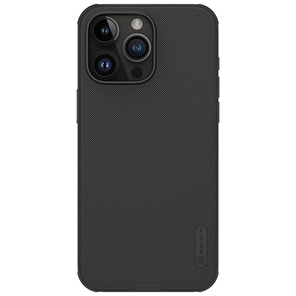 NILLKIN Super Frosted Shield Pro for iPhone 15 Pro Max Anti-Fingerprint Back Case PC+TPU Matte Cover - Black - 1
