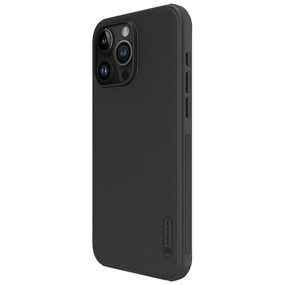 NILLKIN Super Frosted Shield Pro for iPhone 15 Pro Max Anti-Fingerprint Back Case PC+TPU Matte Cover - Black - 3