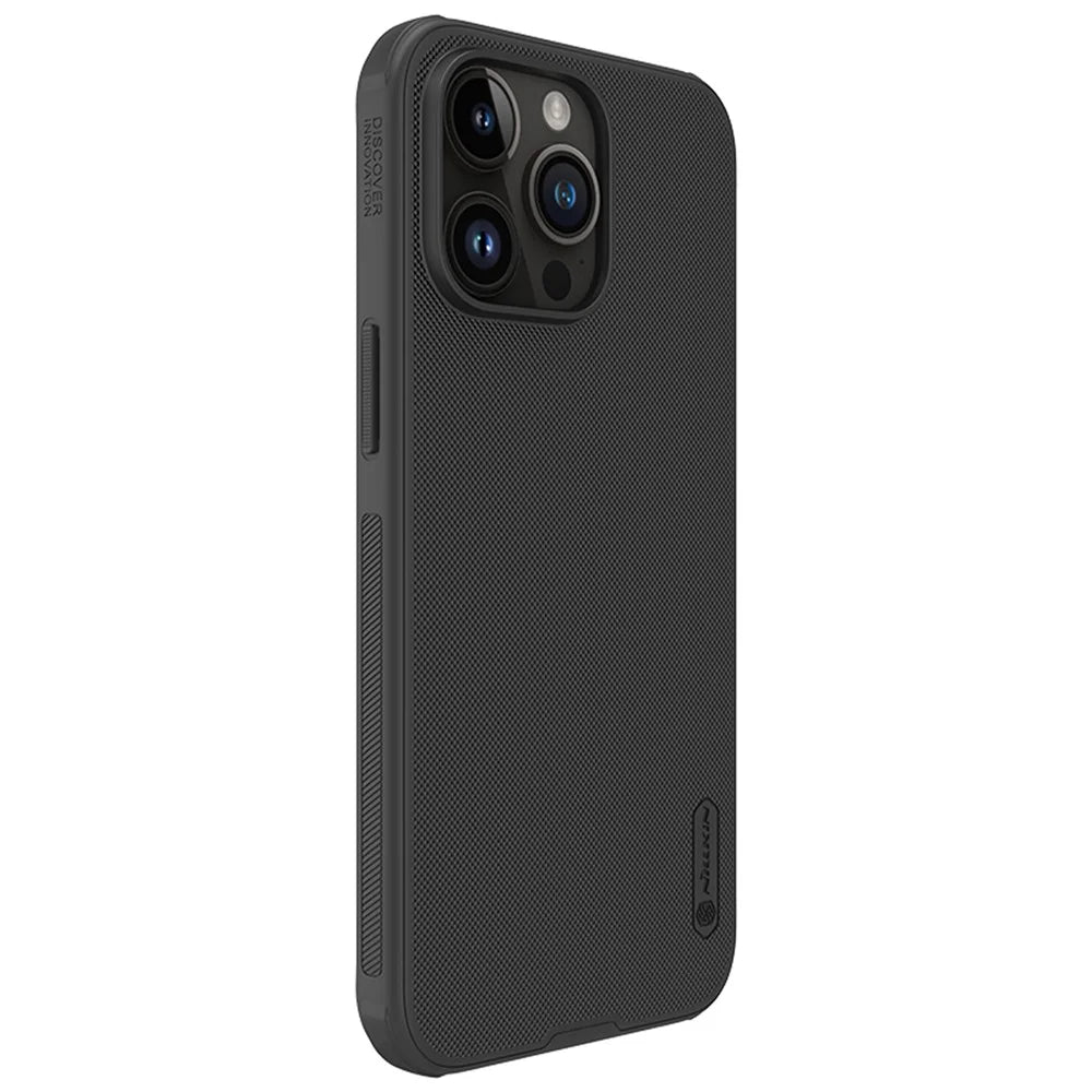 NILLKIN Super Frosted Shield Pro for iPhone 15 Pro Max Anti-Fingerprint Back Case PC+TPU Matte Cover - Black - 5