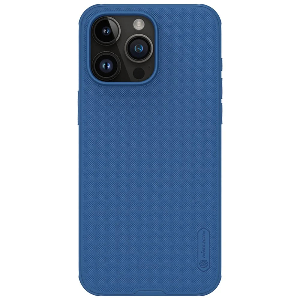 NILLKIN Super Frosted Shield Pro for iPhone 15 Pro Anti-scratch Phone Case PC+TPU Matte Back Cover - Blue - 1