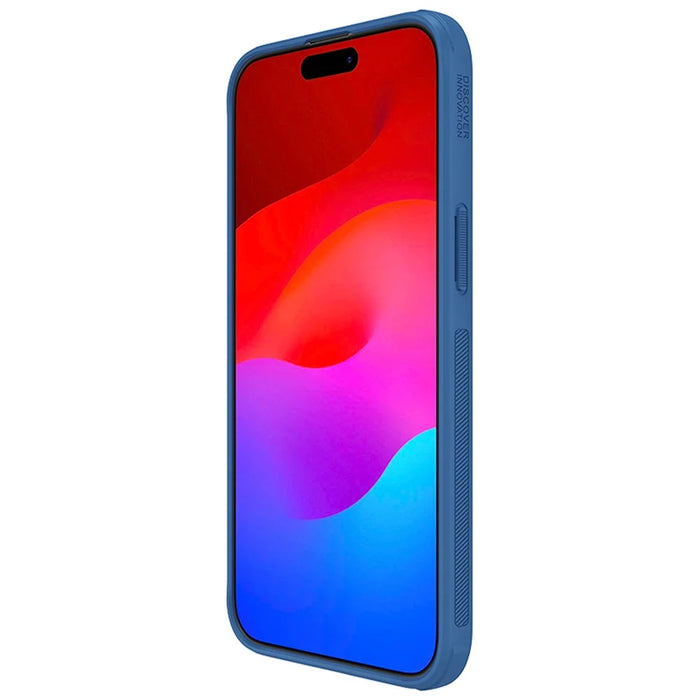 NILLKIN Super Frosted Shield Pro for iPhone 15 Pro Anti-scratch Phone Case PC+TPU Matte Back Cover - Blue - 4