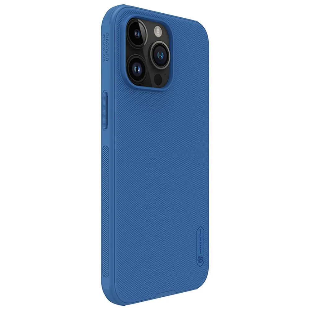 NILLKIN Super Frosted Shield Pro for iPhone 15 Pro Anti-scratch Phone Case PC+TPU Matte Back Cover - Blue - 5