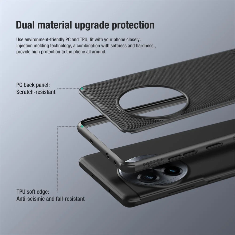 NILLKIN Super Frosted Shield Pro for OnePlus Ace 2 Pro 5G PC+TPU Case Anti-scratch Matte Phone Cover - Red - 7