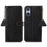 For Sony Xperia 5 V RFID Blocking Phone Shell Cover Litchi Texture Stand Wallet Genuine Cow Leather Case - Black - 1