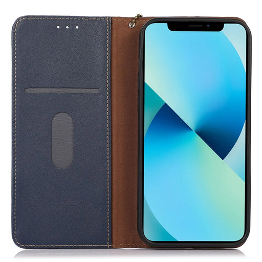 KHAZNEH For OnePlus Ace 2 Pro 5G RFID Blocking Wallet Stand Cover Genuine Cow Leather Phone Case - Blue - 2