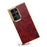 DENIOR For Samsung Galaxy S23 Ultra Anti-Scratch Electroplating Cover Genuine Cow Leather+PC+TPU Phone Case - Red - 3