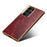 DENIOR For Samsung Galaxy S23 Ultra Anti-Scratch Electroplating Cover Genuine Cow Leather+PC+TPU Phone Case - Red - 4