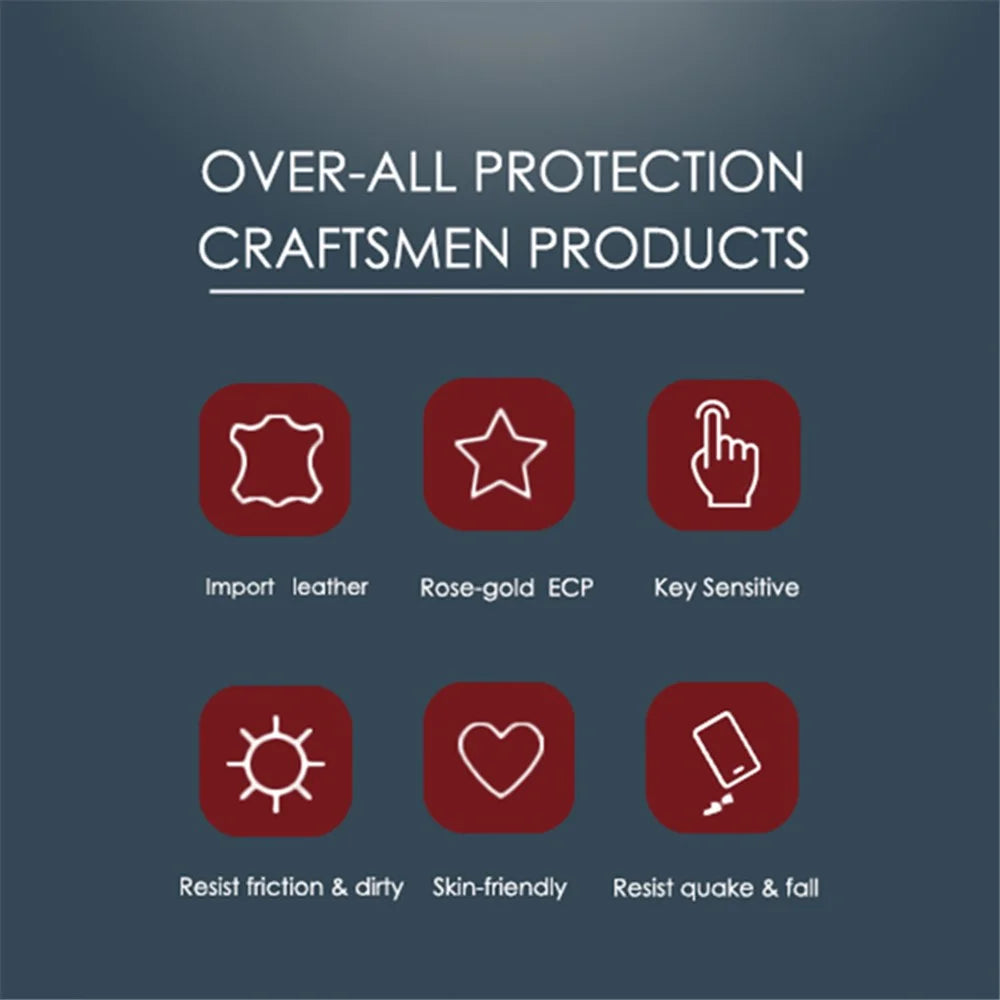 DENIOR For Samsung Galaxy S23 Ultra Anti-Scratch Electroplating Cover Genuine Cow Leather+PC+TPU Phone Case - Red - 7
