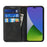 For iPhone 15 Pro Bi-color Splicing PU Leather Phone Case Support Stand Wallet Cover - Black+Yellow - 2