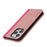 For iPhone 15 Pro Max PU Leather Wallet Phone Case Bi-color Splicing Anti-drop Stand Cover - Rose Gold+Rose - 6