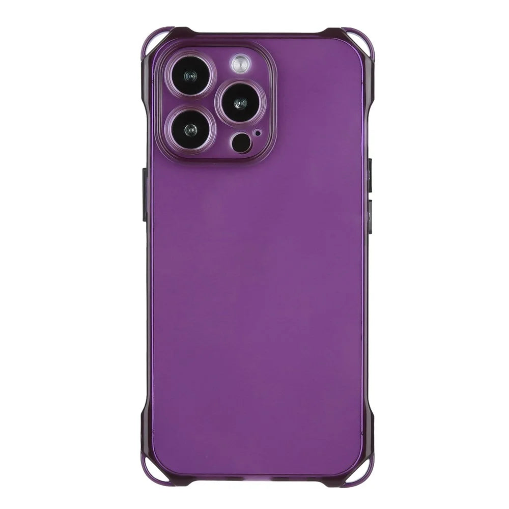 For iPhone 15 Pro Anti-drop Four Corner Phone Cover Slim-Fit TPU Case Drop Protection Cell Phone Shell - Purple - 1