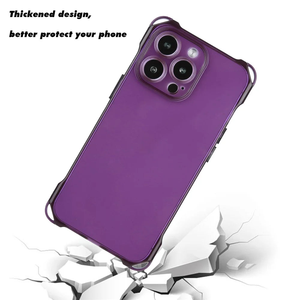 For iPhone 15 Pro Anti-drop Four Corner Phone Cover Slim-Fit TPU Case Drop Protection Cell Phone Shell - Purple - 2