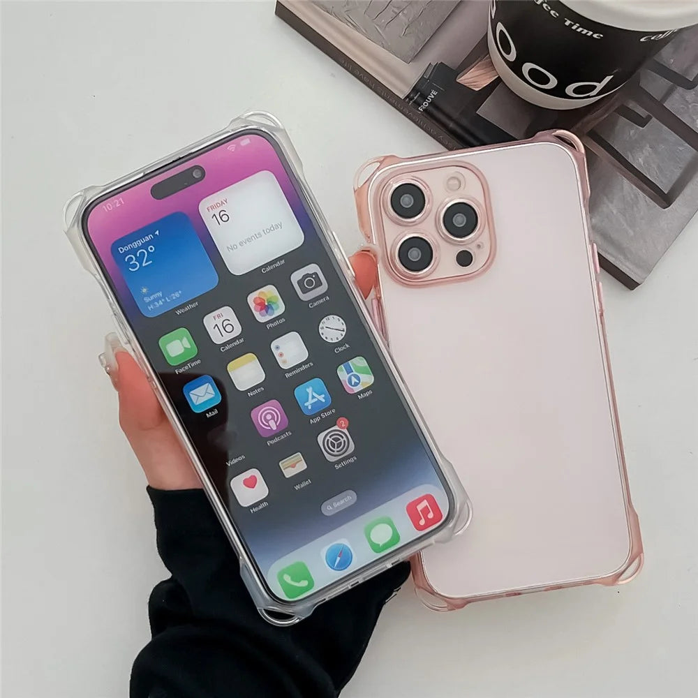 For iPhone 15 Pro Anti-drop Four Corner Phone Cover Slim-Fit TPU Case Drop Protection Cell Phone Shell - Purple - 3