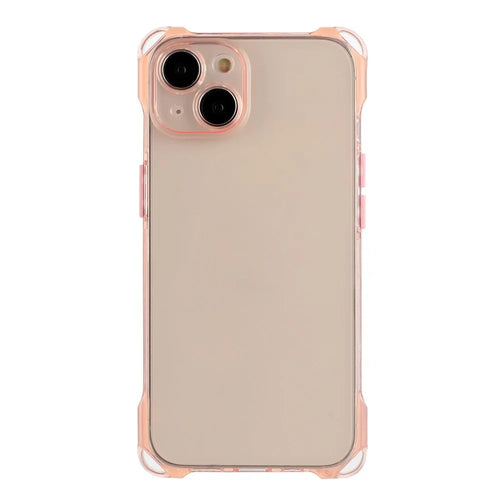 For iPhone 15 Four Corner Anti-drop Phone Cover Flexible TPU Case Drop Protection Shell - Pink - 1