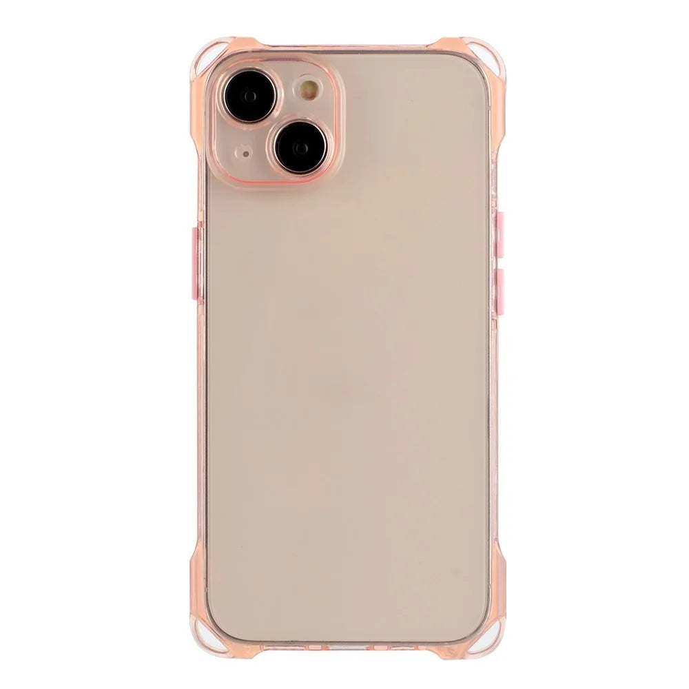 For iPhone 15 Four Corner Anti-drop Phone Cover Flexible TPU Case Drop Protection Shell - Pink - 1