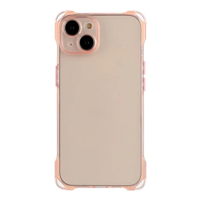 For iPhone 15 Four Corner Anti-drop Phone Cover Flexible TPU Case Drop Protection Shell - Pink - 1
