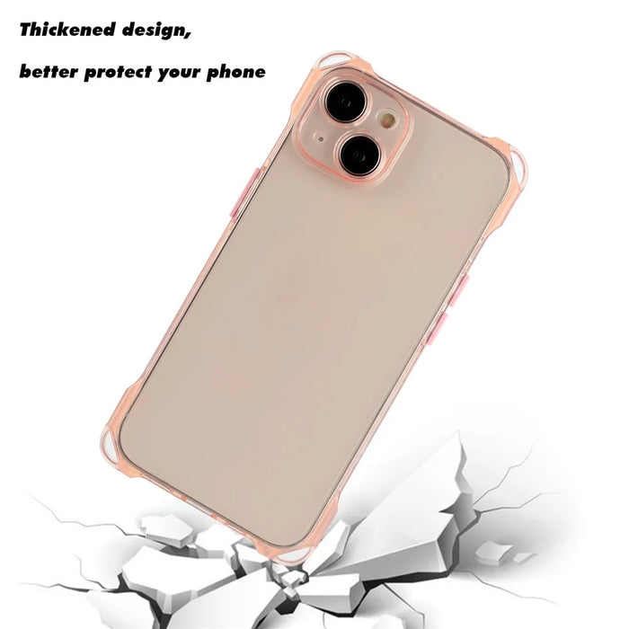 For iPhone 15 Four Corner Anti-drop Phone Cover Flexible TPU Case Drop Protection Shell - Pink - 2
