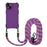 For iPhone 15 Slim-Fit Phone Cover Four Corners Anti-drop TPU Case with Hanging Rope - Purple - 1