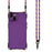 For iPhone 15 Slim-Fit Phone Cover Four Corners Anti-drop TPU Case with Hanging Rope - Purple - 2