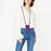 For iPhone 15 Slim-Fit Phone Cover Four Corners Anti-drop TPU Case with Hanging Rope - Purple - 4