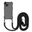 TPU Cell Phone Case for iPhone 15 Plus Four Corners Drop Protection Shell Cover with Hanging Rope - Black - 1