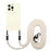 For iPhone 15 Pro Cell Phone Back Cover Four Corners Anti-drop Soft TPU Case with Hanging Rope - White - 1