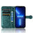 For iPhone 15 Pro Max Dot Imprinted Shockproof Cover Leather Wallet Stand Mobile Phone Case - Green - 2