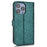 For iPhone 15 Pro Max Dot Imprinted Shockproof Cover Leather Wallet Stand Mobile Phone Case - Green - 6