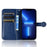 For iPhone 15 Plus PU Leather Anti-drop Phone Case Dot Imprinted Wallet Stand Cover - Sapphire - 2