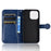 For iPhone 15 Plus PU Leather Anti-drop Phone Case Dot Imprinted Wallet Stand Cover - Sapphire - 4