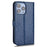 For iPhone 15 Plus PU Leather Anti-drop Phone Case Dot Imprinted Wallet Stand Cover - Sapphire - 6