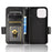 For iPhone 15 PU Leather Phone Cover Flip Stand Wallet Imprinted Triangle Protective Shell - Black - 4