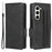 For Samsung Galaxy Z Fold5 5G Stand Phone Cover PU Leather Imprinted Triangle Wallet Case with Pen Holder - Black - 1