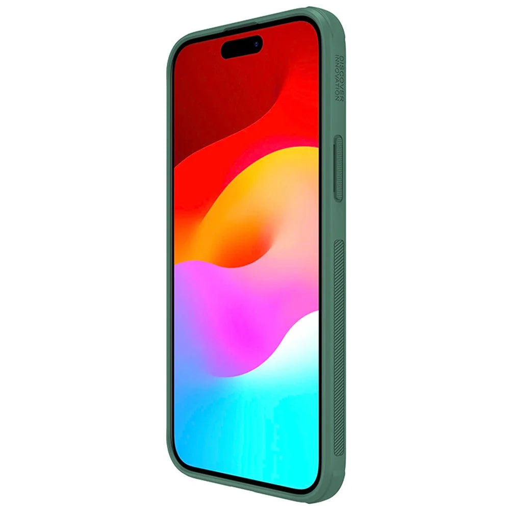 NILLKIN Super Frosted Shield Pro for iPhone 15 Plus Phone Case PC+TPU Anti-drop Matte Phone Cover - Green - 4