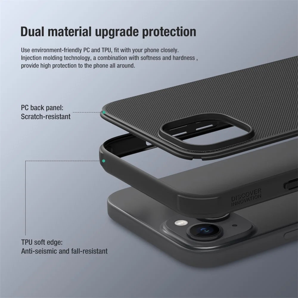NILLKIN Super Frosted Shield Pro for iPhone 15 Plus Phone Case PC+TPU Anti-drop Matte Phone Cover - Green - 7