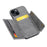For iPhone 15 Kickstand Shell PU Leather Coated TPU Phone Cover with Card Slots - Grey - 2