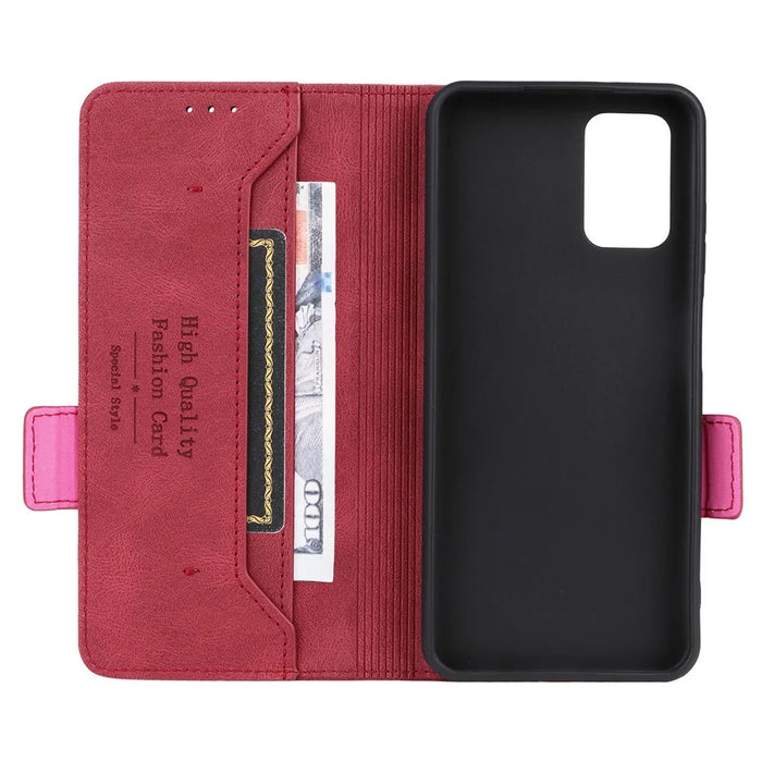 For Nokia G42 Anti-Scratch Protective Cover PU Leather Wallet Stand Phone Case Hardware Decor Shell - Rose - 5