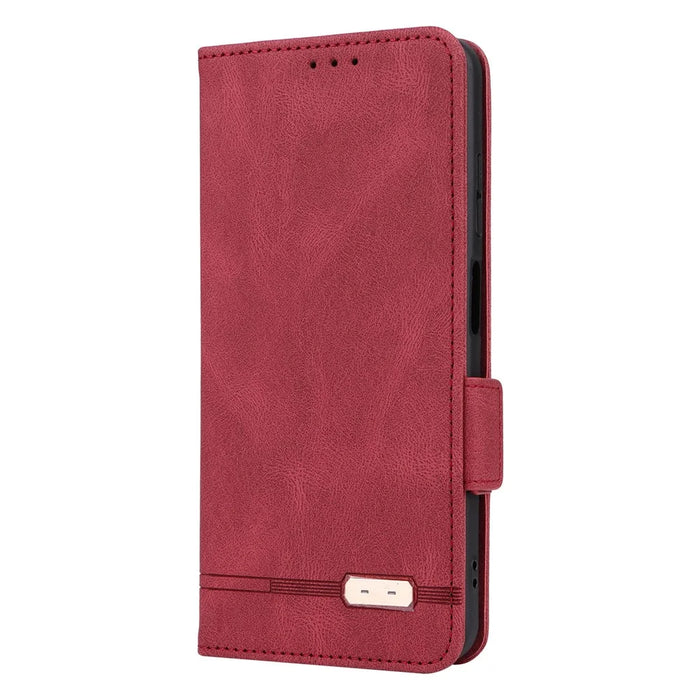 For Nokia G42 Anti-Scratch Protective Cover PU Leather Wallet Stand Phone Case Hardware Decor Shell - Rose - 6