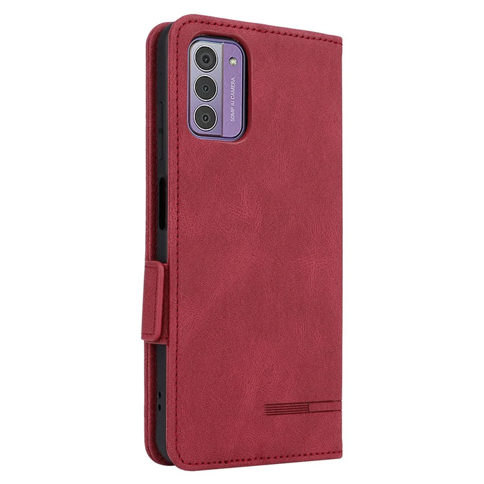 For Nokia G42 Anti-Scratch Protective Cover PU Leather Wallet Stand Phone Case Hardware Decor Shell - Rose - 7