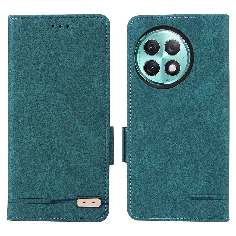 For OnePlus Ace 2 Pro 5G Cell Phone Case Shockproof Hardware Decor Stand Wallet PU Leather Cover - Blue - 1