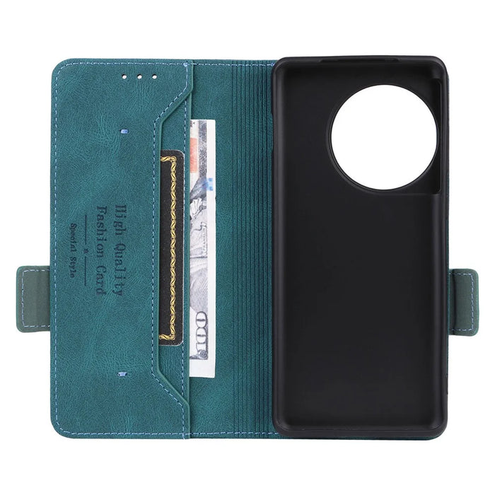 For OnePlus Ace 2 Pro 5G Cell Phone Case Shockproof Hardware Decor Stand Wallet PU Leather Cover - Blue - 5