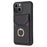 For iPhone 15 Pro Max Kickstand Card Bag Phone Case PU Leather + TPU Mobile Phone Back Protective Cover - Black - 1