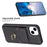 For iPhone 15 Pro Max Kickstand Card Bag Phone Case PU Leather + TPU Mobile Phone Back Protective Cover - Black - 2