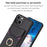 For iPhone 15 Pro Max Kickstand Card Bag Phone Case PU Leather + TPU Mobile Phone Back Protective Cover - Black - 4