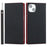 For iPhone 15 Genuine Cow Leather Case Litchi Texture Anti-fall Wallet Stand Phone Cover with Strap - Black - 1