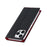 For iPhone 15 Pro Litchi Texture Genuine Cow Leather Cover Anti-drop Wallet Stand Phone Case with Strap - Black - 6