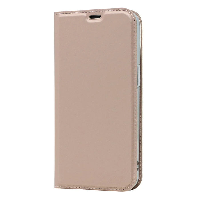 For iPhone 15 Pro Max PU Leather Stand Phone Cover Card Holder Magnetic Closing Case - Rose Gold - 7